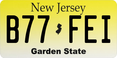 NJ license plate B77FEI