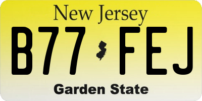 NJ license plate B77FEJ