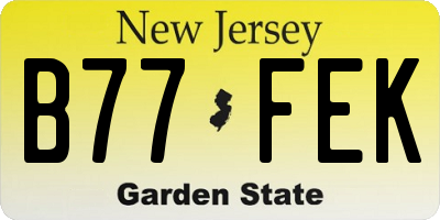 NJ license plate B77FEK