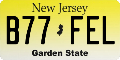 NJ license plate B77FEL