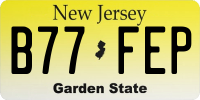 NJ license plate B77FEP