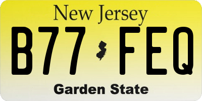 NJ license plate B77FEQ