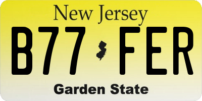 NJ license plate B77FER