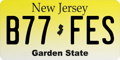 NJ license plate B77FES