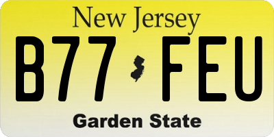 NJ license plate B77FEU