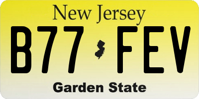 NJ license plate B77FEV