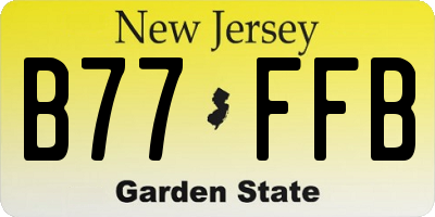 NJ license plate B77FFB