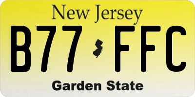 NJ license plate B77FFC