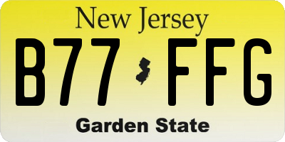 NJ license plate B77FFG