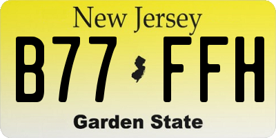 NJ license plate B77FFH