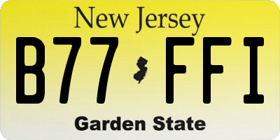 NJ license plate B77FFI