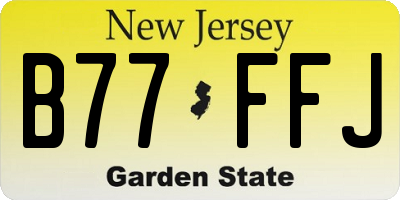 NJ license plate B77FFJ