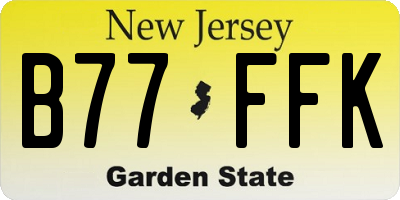 NJ license plate B77FFK