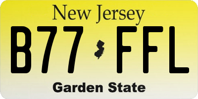 NJ license plate B77FFL
