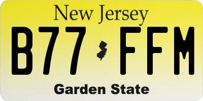 NJ license plate B77FFM
