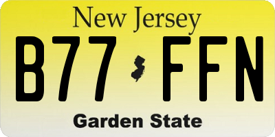 NJ license plate B77FFN