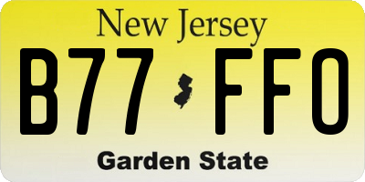NJ license plate B77FFO