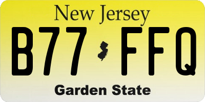 NJ license plate B77FFQ