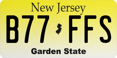 NJ license plate B77FFS
