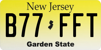 NJ license plate B77FFT