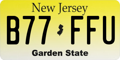 NJ license plate B77FFU