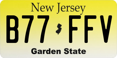 NJ license plate B77FFV