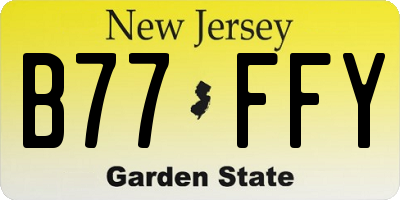 NJ license plate B77FFY
