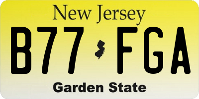 NJ license plate B77FGA