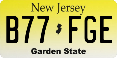 NJ license plate B77FGE