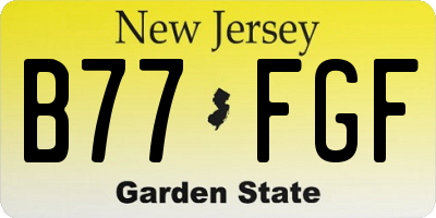 NJ license plate B77FGF
