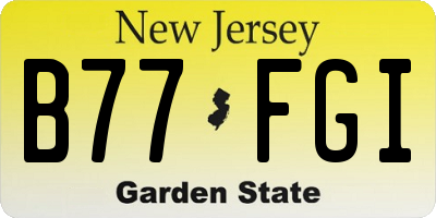 NJ license plate B77FGI