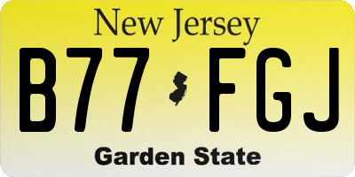 NJ license plate B77FGJ