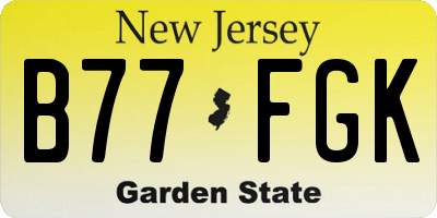 NJ license plate B77FGK