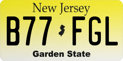 NJ license plate B77FGL
