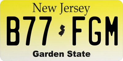 NJ license plate B77FGM
