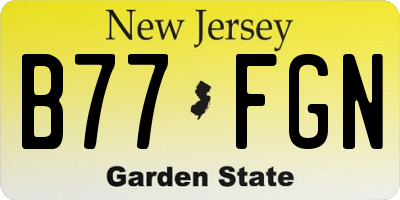 NJ license plate B77FGN