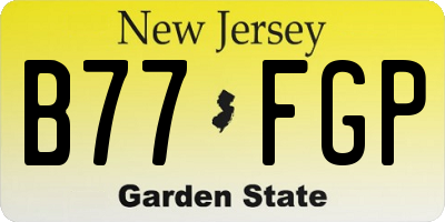 NJ license plate B77FGP