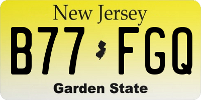 NJ license plate B77FGQ