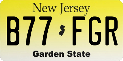 NJ license plate B77FGR