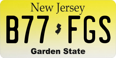 NJ license plate B77FGS