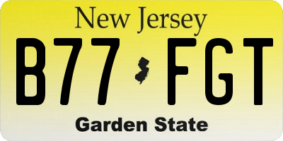 NJ license plate B77FGT