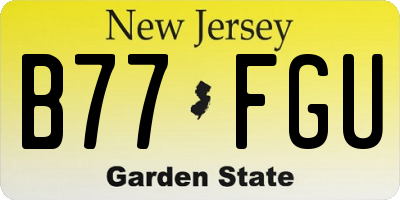 NJ license plate B77FGU