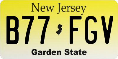 NJ license plate B77FGV