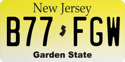NJ license plate B77FGW