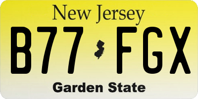 NJ license plate B77FGX