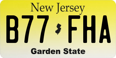 NJ license plate B77FHA