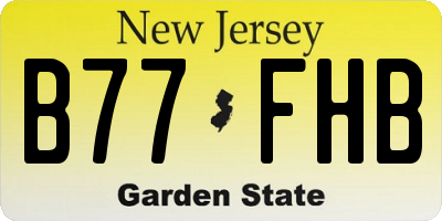 NJ license plate B77FHB