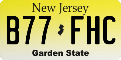NJ license plate B77FHC