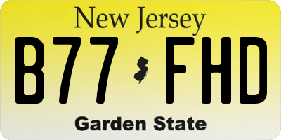 NJ license plate B77FHD