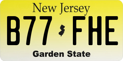 NJ license plate B77FHE